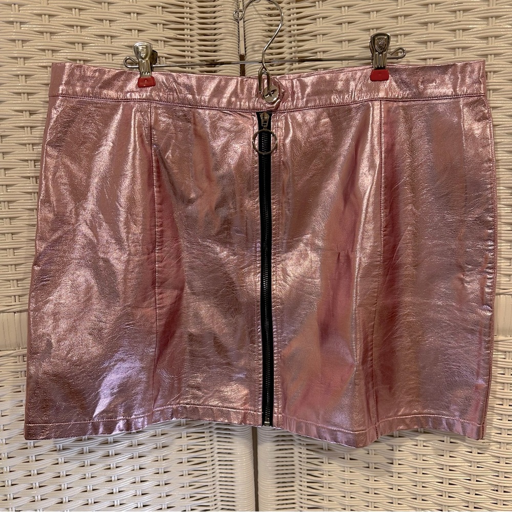 Allegra K Holographic Mini Skirt XL